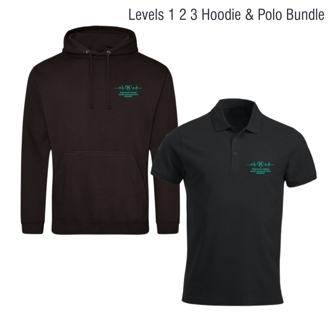 Health & Social Care Levels 1 2 and 3 Bundle - 1 Poloshirt and 1 Hoodie