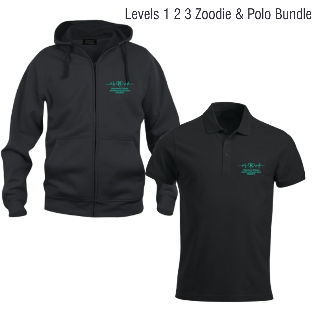 Health & Social Care Levels 1 2 and 3 Bundle - 1 Poloshirt and 1 Zoodie